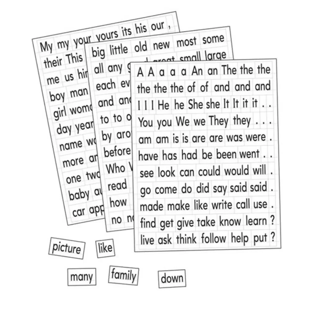 Kids magnetic sight words